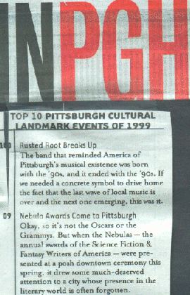 Nebula Award Weekend Won an InPittsburgh Top 10 Cultural Landmark Event for 1999